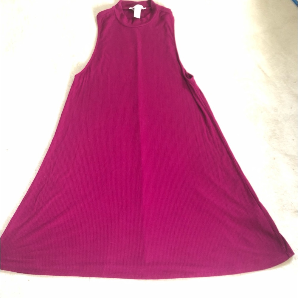 Berry Magenta mockneck swing dress